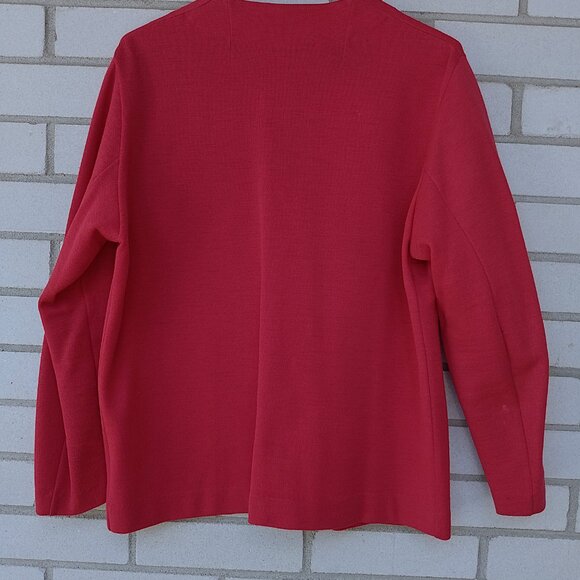 Vintage Red Cardigan 42" Bust Parkhurst Double Knits Botany Wool Made in Canada - Picture 14 of 14